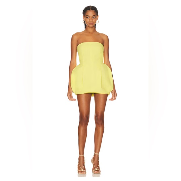 NWT PFEIFFER Noah Strapless Dress in Yellow size S